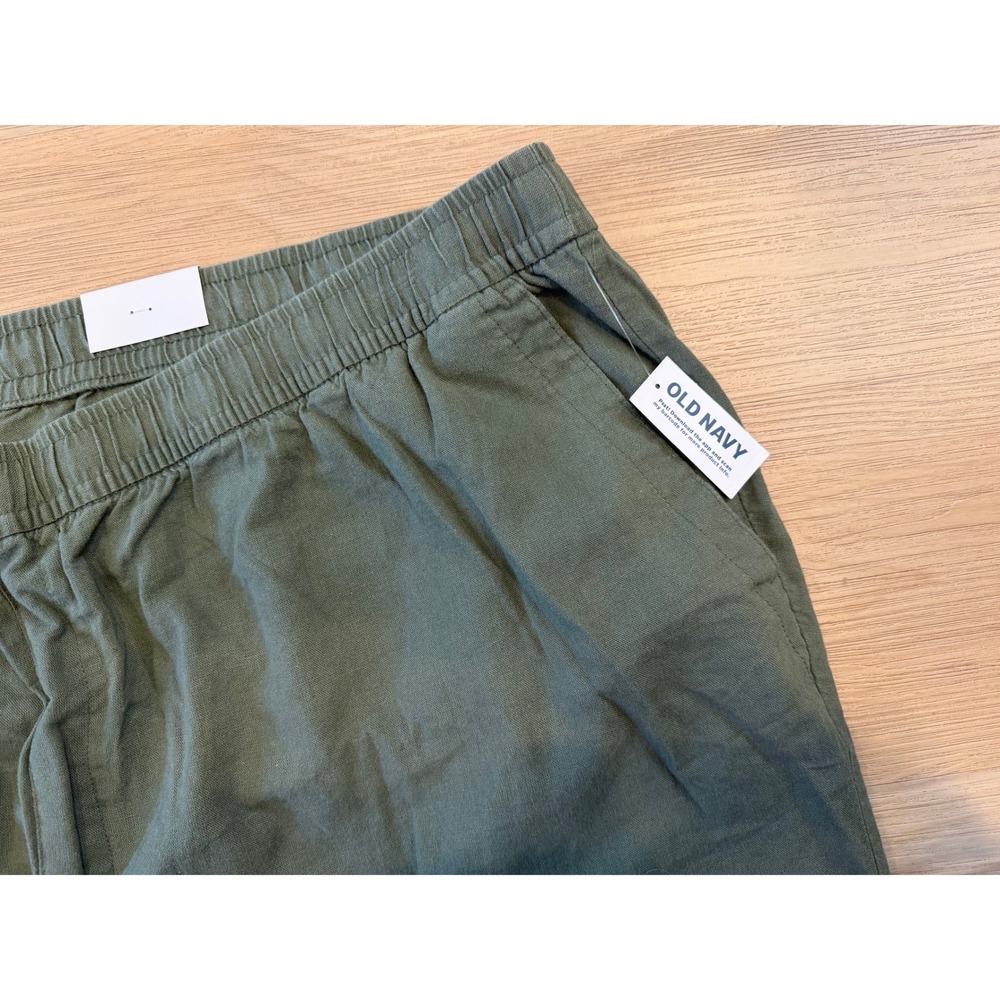 Old Navy High Waisted Linen Pants Olive Green Size 4X - Picture 4 of 5